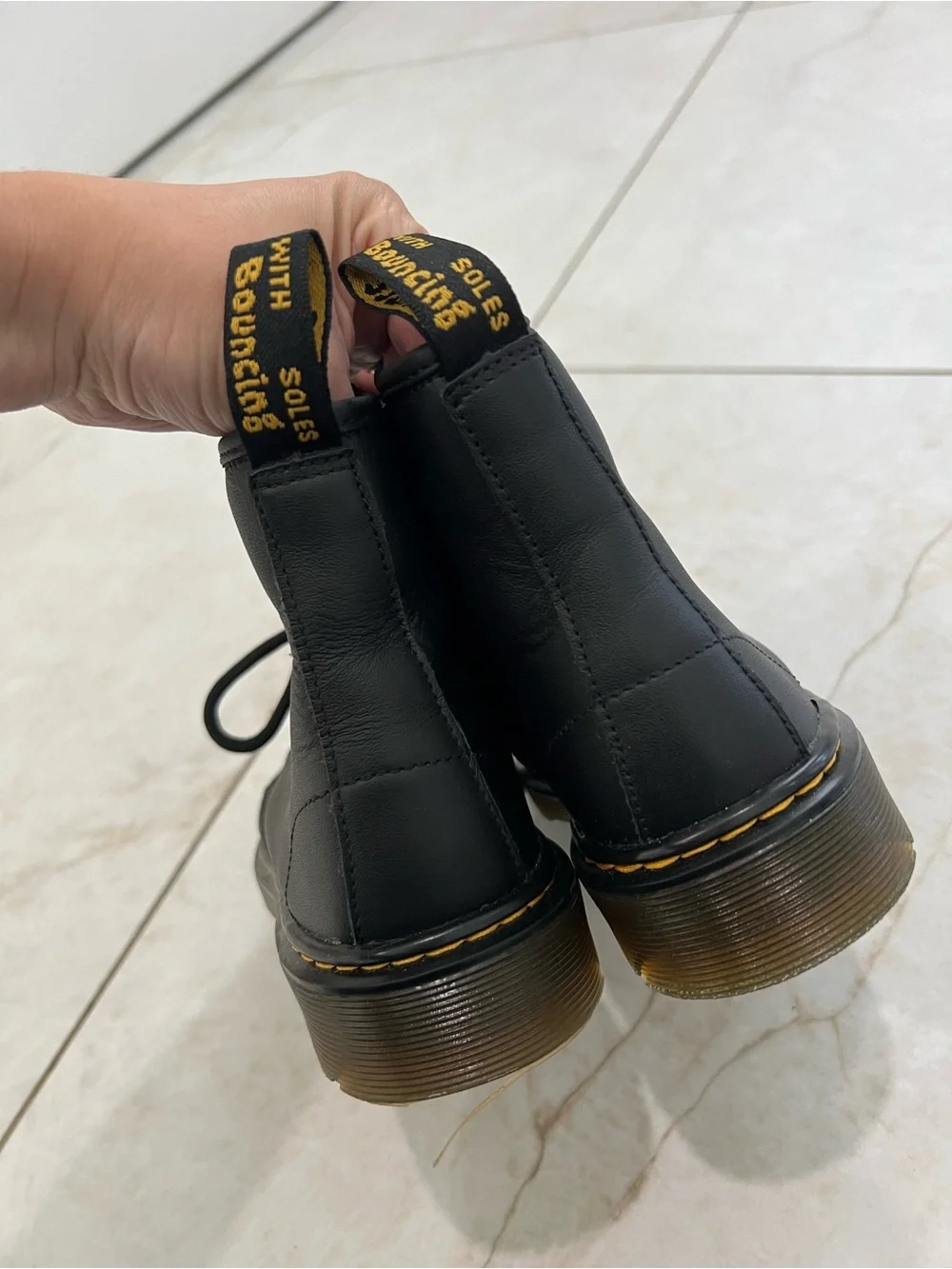 Dr. Martens Black Leather 1460 Lace Up Combat Boots Size 3 US Juniors